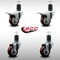 Service Caster 3'' SS Maroon Poly Swivel 1-5/8'' Expanding Stem Caster Set 2 Total Lock Brakes, 4PK SCC-SSEXTTL20S314-PPUB-MRN-2-S-2-158 - alternate 4